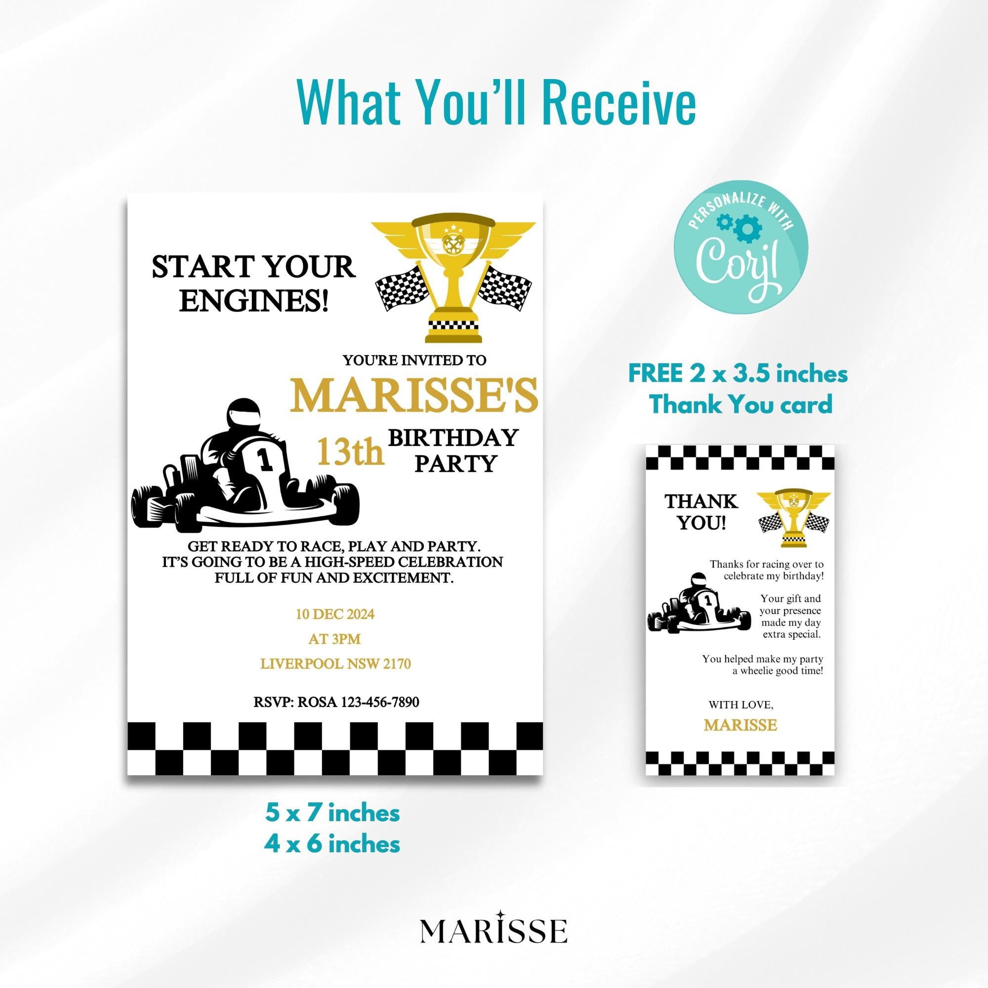 Editable Race Car Birthday Invitation Car Lover Party Invite Boys Racing Theme Birthday Card Digital Download Printable Invite Template