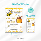 Editable Bee 1st Birthday Invitation Honey Bee Theme Party Invite Girl Or Boy Bee Day Digital Product Printable Birthday Template Download