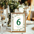 Editable Green and White Floral Table Number Template Digital Table Card Elegant Printable Wedding Decor Instant Download | CJ002