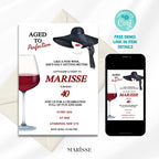Aged to Perfection 40th Birthday Invitation Template Digital Download Wine Theme Party Invite for Women Classy Elegant Editable Birthday