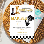 Editable Digital Invite For Chess Lover Chess Birthday Invitation Template Kids Party Invitation Game Night Chess Theme Printable Download