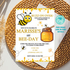 Editable Bee 1st Birthday Invitation Honey Bee Theme Party Invite Girl Or Boy Bee Day Digital Product Printable Birthday Template Download