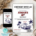 40th Birthday Invitation Template Classic Car Retro Editable Auto Theme and Instant Download Printable Vintage Party Invite