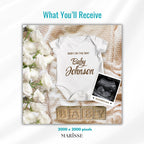 Custom Digital Baby Announcement Template Editable Pregnancy Reveal with Ultrasound Minimalist Gender Neutral Baby Reveal Card
