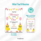 Editable Chick Birthday Invitation Baby Chick 1st Birthday Invite Farm Theme Party Digital Product Printable Download Invitation Template
