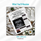 Newspaper Pregnancy Announcement Template | Digital Editable Baby Reveal | Digital Pregnancy News Headline | Miracle Baby Announcement