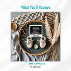 Boho Pregnancy Announcement Template | Editable Digital Baby Reveal Card | Minimal Elegant Gender Neutral Social Media Baby News