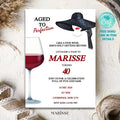 Aged to Perfection 40th Birthday Invitation Template Digital Download Wine Theme Party Invite for Women Classy Elegant Editable Birthday