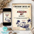 40th Birthday Invitation Template Vintage Car Theme Editable Retro Party Invite Digital Download Classic Auto Birthday