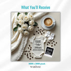 Coffee Pregnancy Announcement Template, A Little Baby is Brewing Baby Announcement, Editable Digital Download, Social Media Pregnancy Reveal