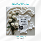 Pregnancy Announcement Template | Baby On The Way Baby Announcement | Neutral Minimalist Editable Digital Download | Social Media Post