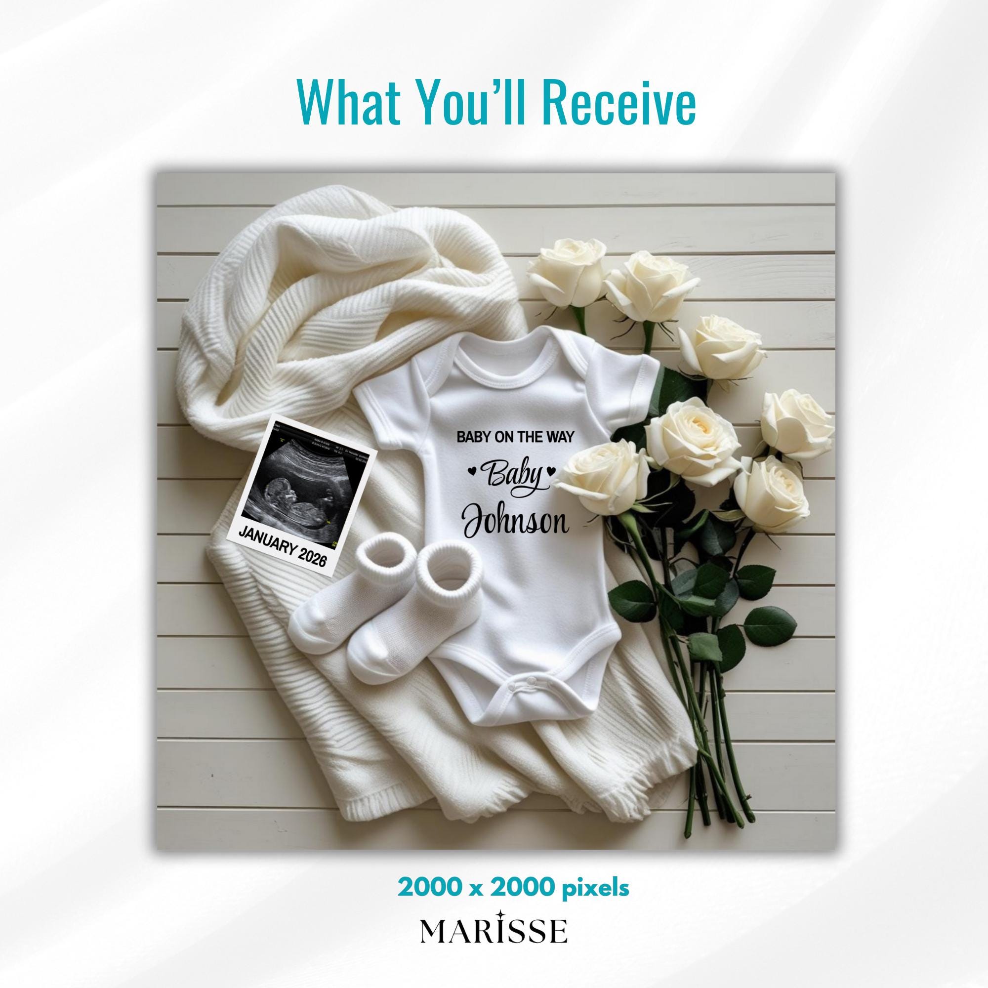 Baby On The Way Pregnancy Reveal | Editable Announcement Template | Neutral Modern Baby Announcement | Digital Download for Social Media