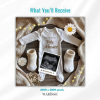 Pregnancy Announcement Template Editable Baby Reveal Photo Neutral Ultrasound Birth Announcement Social Media Baby Reveal Instant Download