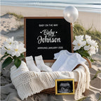 Pregnancy Announcement Template Beach Baby Reveal Social Media Post Editable Digital Download for Birth Announcement  Baby Coming Soon