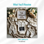 Digital Pregnancy Announcement for Social Media | Editable Baby Reveal with Ultrasound | Modern Gender-Neutral Announcement Template