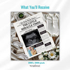 Promoted to Grandparents Newspaper Pregnancy Announcement Template | Digital Editable Baby Reveal | Miracle Baby Announcement
