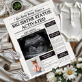 Promoted Sister Pregnancy Announcement Template | Digital Newspaper Baby Reveal | Sibling Baby Announcement | Promoted to Big Sister