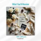 Christmas Winter Cozy Holiday Pregnancy Announcement Template For Expecting Parents Editable Digital Download Personalise Social Media Post