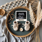 Boho Pregnancy Announcement Template | Editable Digital Baby Reveal Card | Minimal Elegant Gender Neutral Social Media Baby News