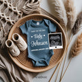 Baby Boy Pregnancy Announcement Template | Editable Digital Baby Reveal | Boho Minimal Gender Neutral Baby News | Social Media Card
