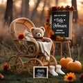 Fall Pregnancy Announcement Template Boho Editable Digital Baby Reveal Autumn Gender Neutral Baby News Social Media Card
