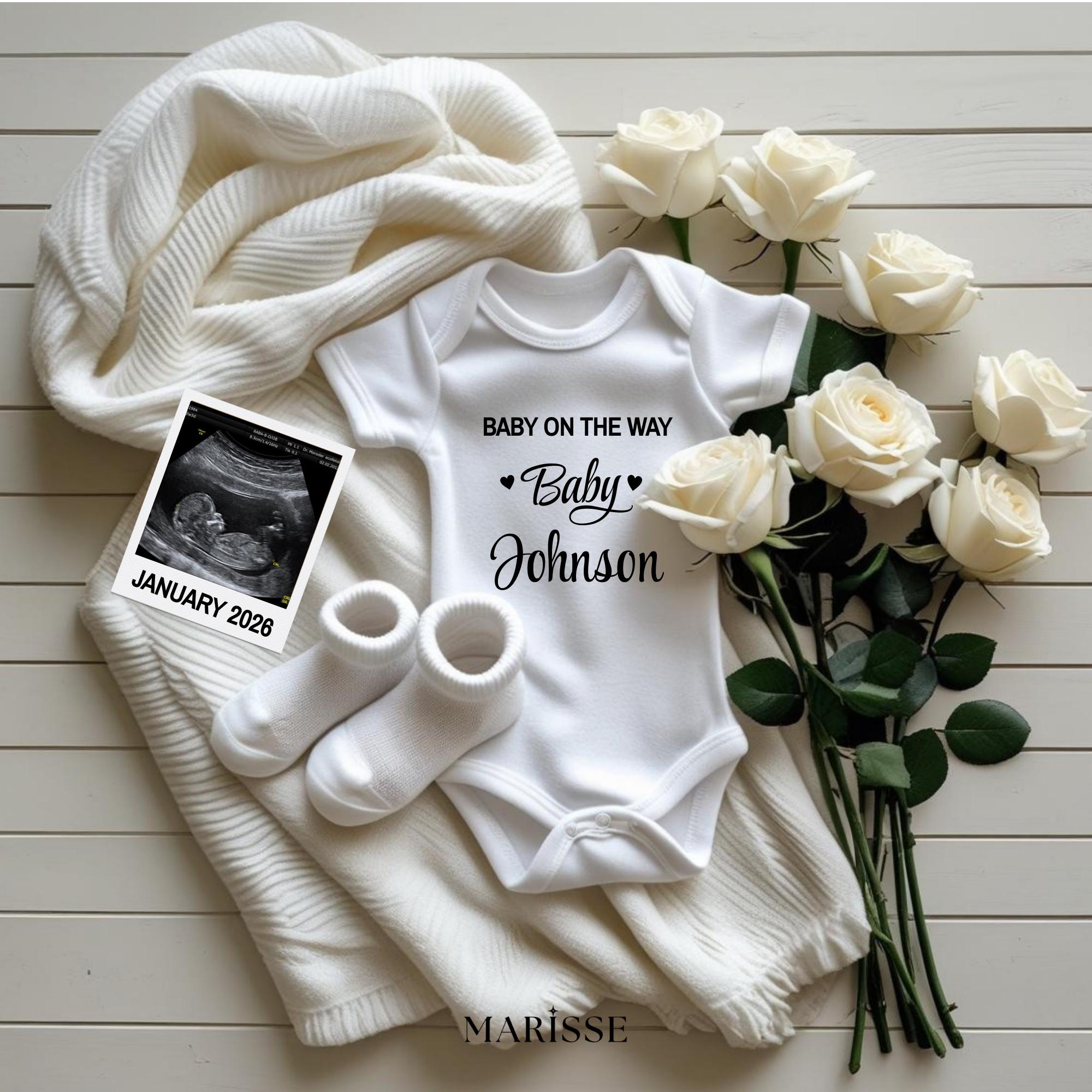 Baby On The Way Pregnancy Reveal | Editable Announcement Template | Neutral Modern Baby Announcement | Digital Download for Social Media