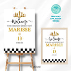 Chess Birthday Party Welcome Sign Template Editable Printable Chess-Themed Birthday Decoration Digital Download