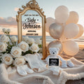 Beach Pregnancy Announcement Template For Expecting Parents Digital Baby Reveal To Personalise With Ultrasound And Share On Social Media