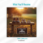 Sunset Pregnancy Announcement Template, Rustic Baby Reveal with Shoes & Chalkboard Sign, Editable Digital Download for Social Media Posting