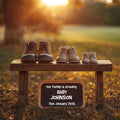 Sunset Pregnancy Announcement Template, Rustic Baby Reveal with Shoes & Chalkboard Sign, Editable Digital Download for Social Media Posting