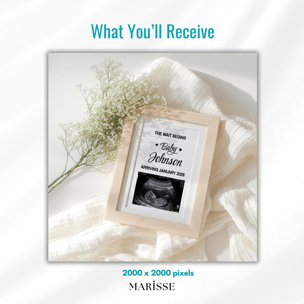 Neutral Minimalist Pregnancy Announcement Template | Editable Baby Reveal Digital Download | Printable Social Media Pregnancy Reveal