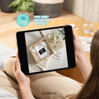 White Floral Pregnancy Announcement Box Template | Neutral Baby Reveal Digital Download | Boho Ultrasound Prop for Social Media Post