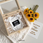 Sunflower Pregnancy Announcement Template | Rustic Baby Reveal Digital Download | Editable Ultrasound Prop for Social Media & Keepsake Box