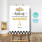 Chess Birthday Party Welcome Sign Template Editable Printable Chess-Themed Birthday Decoration Digital Download