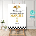 Chess Birthday Party Welcome Sign Template Editable Printable Chess-Themed Birthday Decoration Digital Download