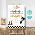 Editable Chess Birthday Welcome Sign Digital Download Printable Party Entrance Decor for Kids or Teen Chess-Themed Celebration