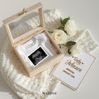 White Roses Pregnancy Announcement Template | Elegant Baby Reveal Digital Download | Modern Neutral Ultrasound Prop for Social Media Posting