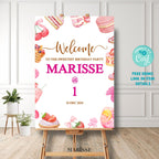 Sweet Treats Birthday Party Welcome Sign Template Editable Printable Candy Dessert Theme Birthday Decoration Digital Download