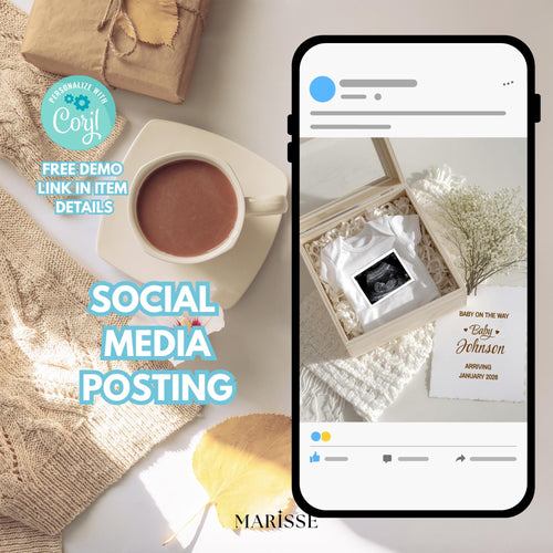 Baby’s Breath Pregnancy Announcement Template Minimalist Boho Baby Reveal Digital Download Neutral Editable Ultrasound Prop for Social Media