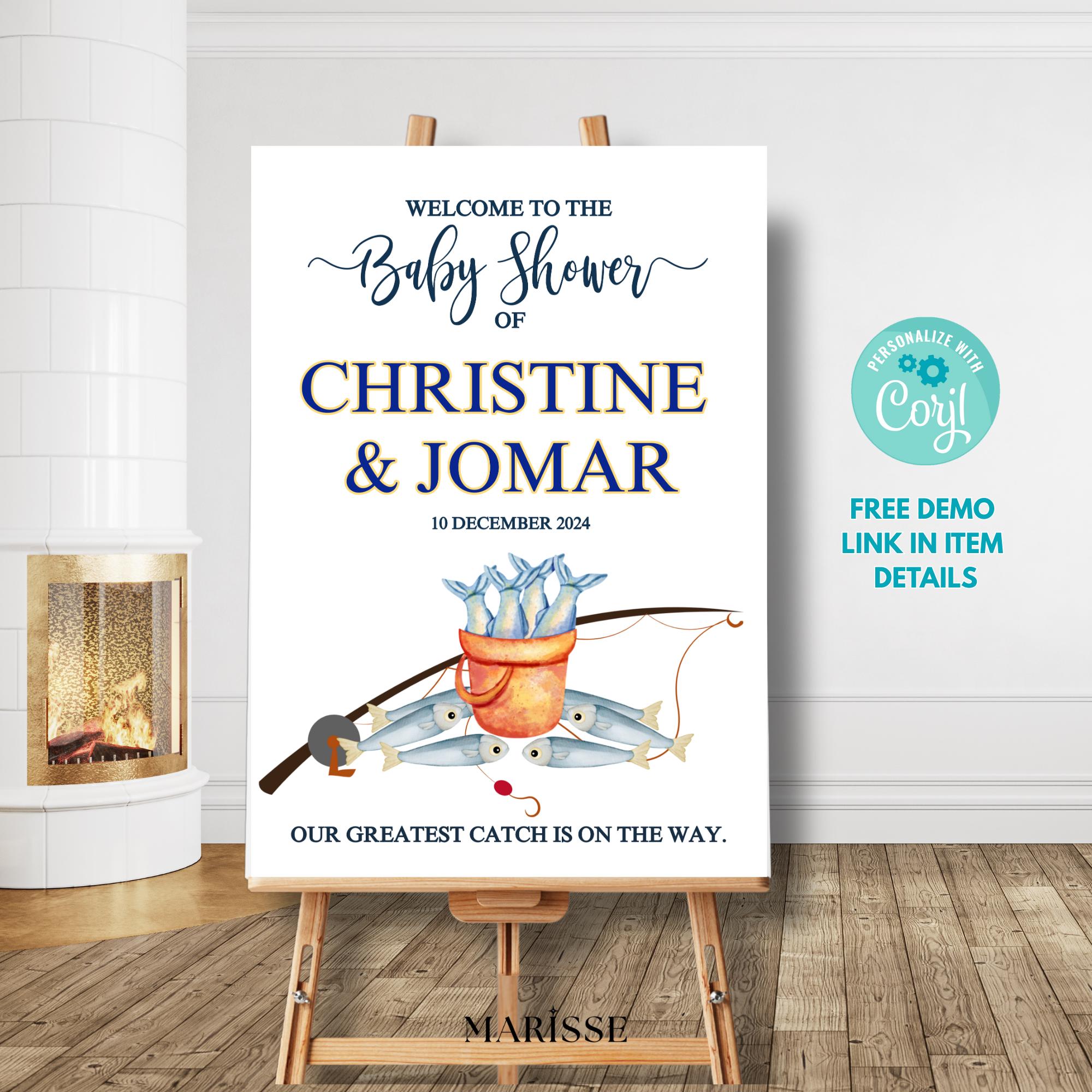 Nautical Sardines Baby Shower Welcome Sign (Digital Download)