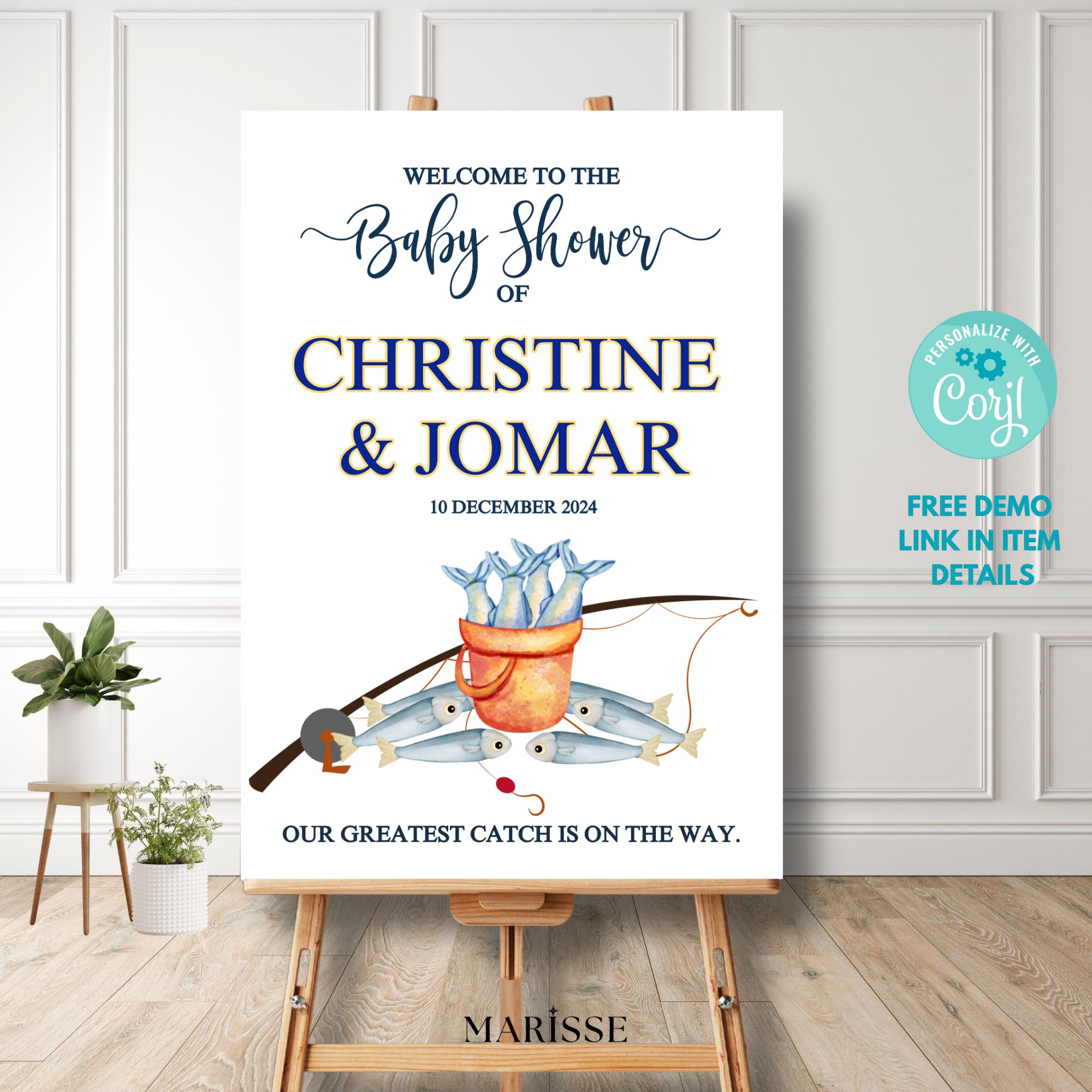 Nautical Sardines Baby Shower Welcome Sign (Digital Download)