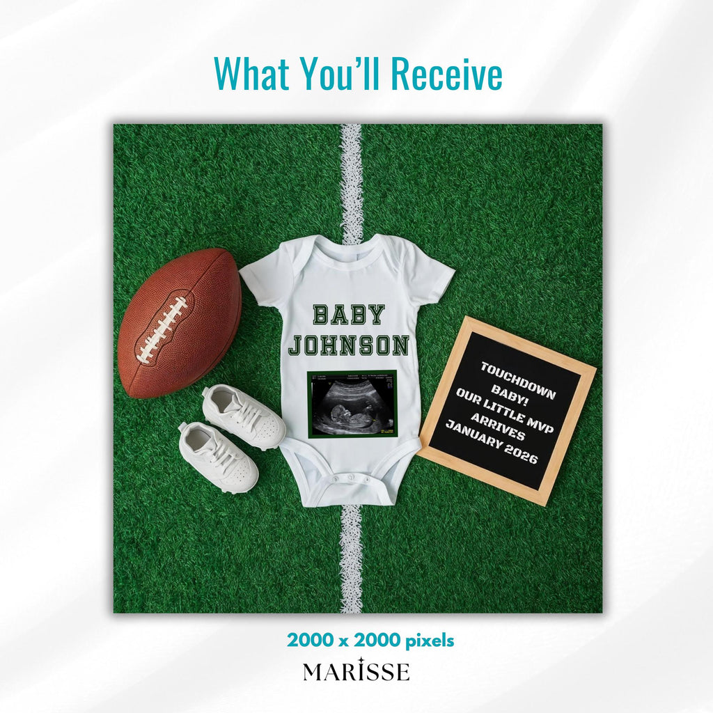 Football Pregnancy Announcement: Touchdown Baby Reveal (Digital Download)