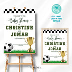 Soccer Baby Shower Welcome Sign: Sports Theme Decor (Digital Download)
