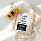 Floral Pregnancy Announcement Template | Sunflower Baby Reveal Digital Download | Editable Ultrasound Photo Frame for Social Media Posting