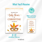 Showgirl Baby Shower Welcome Sign Template | Glam Vegas Theme | Editable Baby Shower Decor | Printable Gold Mask Poster Digital Download