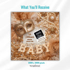 Showgirl Baby Announcement, Personalized Ultrasound Photo, Glam Baby Shower, Custom Gender Reveal, Baby Coming Soon Sign, Digital Download