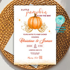 Pumpkin Baby Shower Carriage Invitation | Fall Baby Shower Invite Girl or Boy | Autumn Baby Shower Template | Instant Download