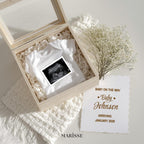Baby’s Breath Pregnancy Announcement Template Minimalist Boho Baby Reveal Digital Download Neutral Editable Ultrasound Prop for Social Media
