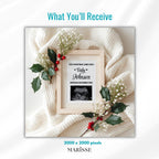 Christmas Pregnancy Announcement Template | Holiday Baby Reveal Digital Download | Editable Ultrasound Prop for Social Media & Cards