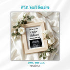 Minimalist Pregnancy Announcement Template | Gender-Neutral Baby Reveal Photo Prop | Neutral Ultrasound Frame Digital Download